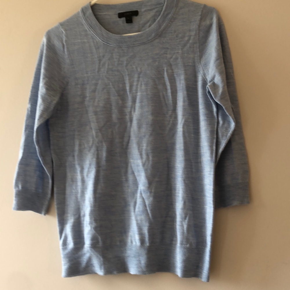 light blue j crew sweater